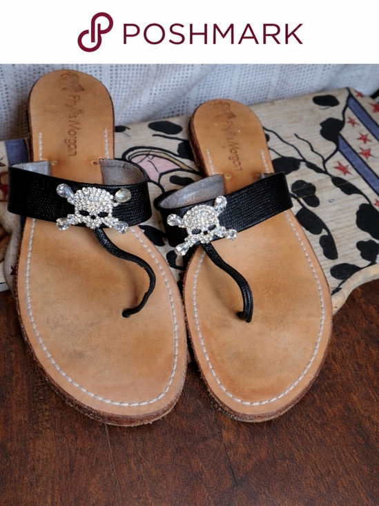 Phyllis Morgan Shoes - Phyllis Morgan glittery bling skull sandals 9